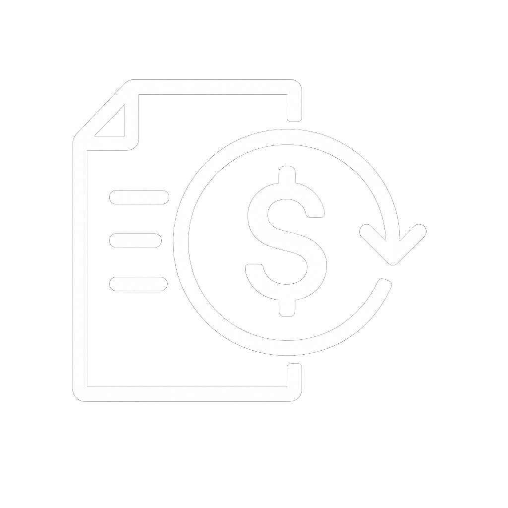 white icon with no background to represent reimbursement